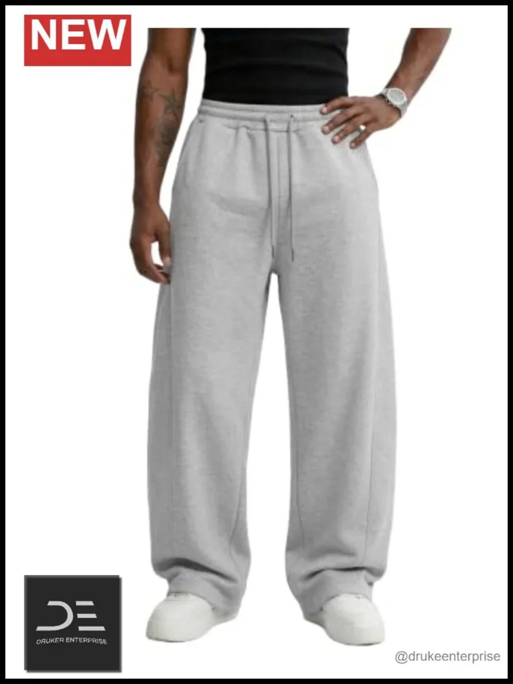 Baggy Wide Leg Sweatpants Cotton Blend Joggers with Pockets